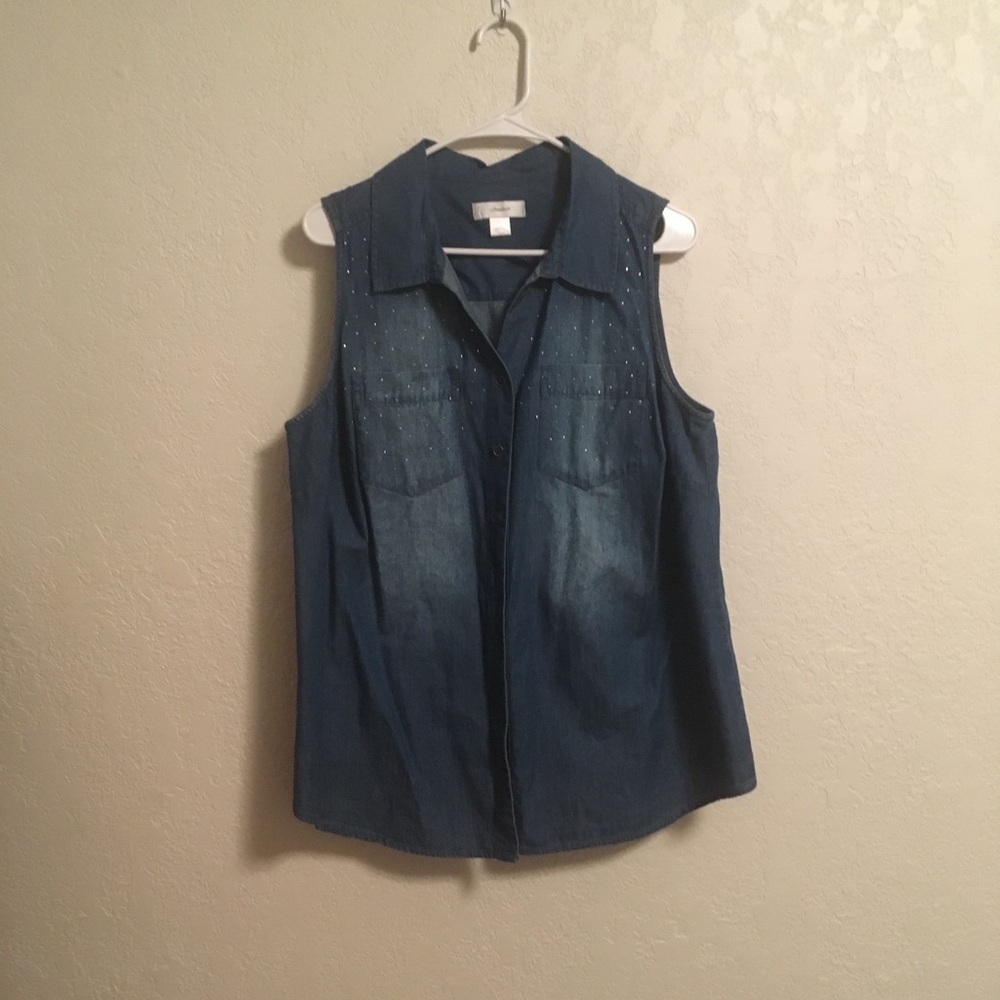 Button up chambray blouse